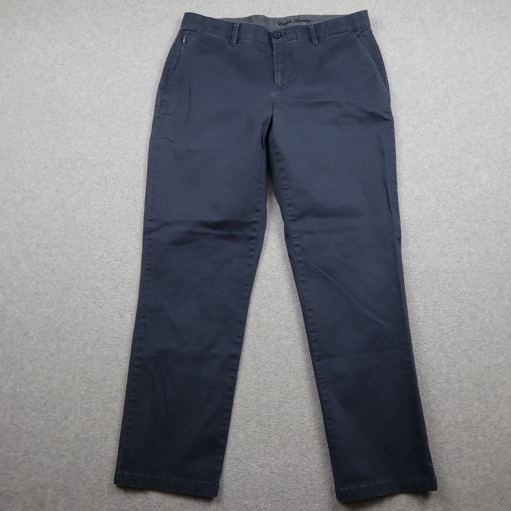 English Laundry Chinos Mens 32x30 Straight Leg Navy Blue Stretch Cotton Pants